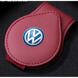 Volkswagen LOGO car sun visor card business card leather storage folder CC Arteon Variant Touareg FOX AMEO POLO ID.3 JETTA GOLF PASSAT TAIGO TIGUAN Scirocco Caravelle interior modification storage glasses clip sunglasses flip holder