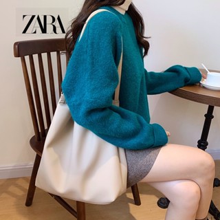 Zara กระเป๋าสะพายไหล่ลําลอง ทรงโท้ท ขนาดใหญ่ จุของได้เยอะ สําหรับสตรี