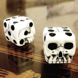 Skull Dice - White Skull-Shaped Dice, Halloween Dice 3D Skeleton Dice Decorative