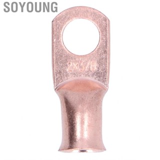 Soyoung 2AWGx3/8  Cable Ends Wire Lugs Bare Copper Eyelets for Marine Automotive Outdoor