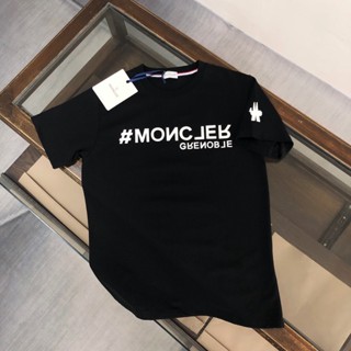 LQ2H Moncler M summer loose washed cotton letter printing casual round neck short-sleeved T-shirt couple short-sleeved T-shirt