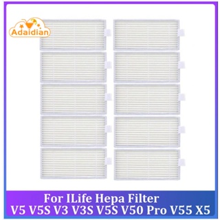 อะไหล่ไส้กรอง Hepa แบบเปลี่ยน สําหรับหุ่นยนต์ดูดฝุ่น ILife Hepa Filter V5 V5S V3 V3S V5S V50 Pro V55 X5 10 ชิ้น