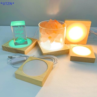 Utzn&gt; ใหม่ ฐานโคมไฟ LED คริสตัล ทรงสี่เหลี่ยม สําหรับตกแต่งบ้าน 1 ชิ้น