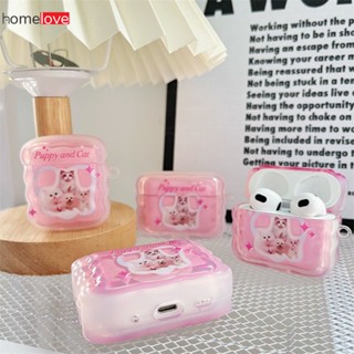 เคสหูฟังแมวสีชมพูน่ารักสำหรับ Airpods 1/2 Pro 2 Anti-Shock ทนทานต่อการสึกหรอกล่องเก็บหูฟังเชลล์ homelove