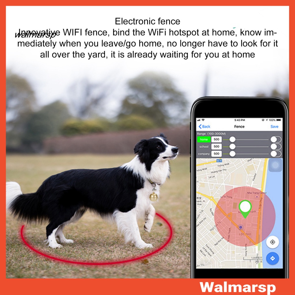 [WMP] สัตว์เลี้ยง GPS Locator โทรศัพท์รีโมทคอนโทรล IP67 กันน้ําน่ารัก Bell Charm อุปกรณ์ติดตาม Anti-