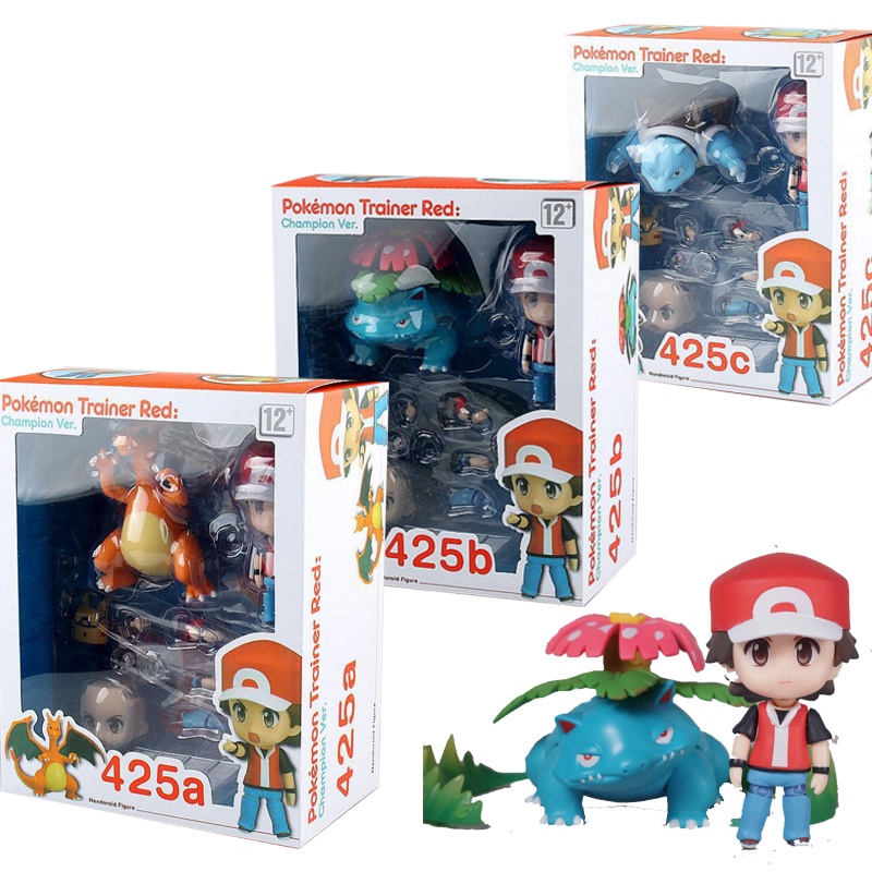 Nendoroid Pokemon ครบรอบ 20 ปี 425# Charizard Venusaur #612 โมเดลตุ๊กตาฟิกเกอร์ Ash Ketchum Action Figure