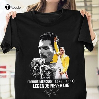 เสื้อยืด พิมพ์ลาย Freddie Mercury สีดํา แฟชั่นฤดูร้อน สําหรับผู้ชาย และผู้หญิง     