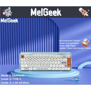 Melgeek mojo68 คีย์บอร์ดบลูทูธไร้สาย เสียงเงียบ กําหนดเอง สําหรับสํานักงาน