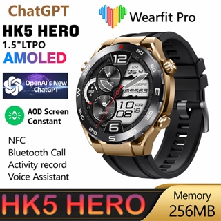 Hk5 HERO สมาร์ทวอทช์ หน้าจอ AMOLED เข็มทิศ NFC บลูทูธ GPS ติดตามการโทร 1.5 นิ้ว LTPO สําหรับผู้ชาย