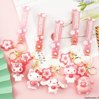 SANRIO พวงกุญแจ Pvc ลายการ์ตูนซากุระ Kuromi Melody Cinnamoroll น่ารัก เหมาะกับของขวัญ สําหรับห้อยกระเป๋าเป้สะพายหลัง