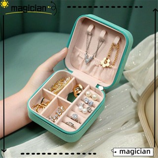 Magic กล่องหนัง หรูหรา หลากสี สําหรับใส่เครื่องประดับ สร้อยคอ ต่างหู แหวน เหมาะกับการพกพาเดินทาง