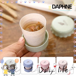 Daphne แก้วน้ําพลาสติก แบบพับได้ ขนาดเล็ก พร้อมหลอดดูด สําหรับเดินทาง