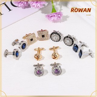 Rowans กระดุมข้อมือ สีทอง สีเงิน สีขาว สําหรับผู้ชาย