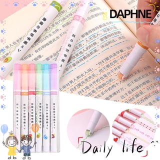 Daphne ปากกาไฮไลท์ ทรงโค้ง ลายดอกไม้ หลากสี สําหรับวาดภาพ คริสต์มาส สํานักงาน 6 ชิ้น