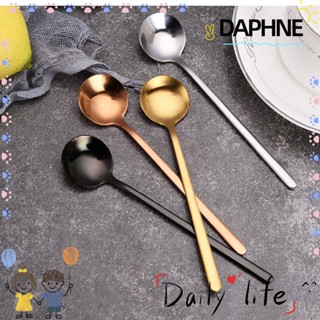 Daphne ช้อนกระจกสะท้อนแสง 304 ช้อนบนโต๊ะอาหารสแตนเลสขนาดเล็กหลากสี