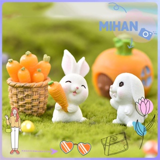 Mihan อุปกรณ์เสริมตะกร้าเรซิ่นรูปกระต่ายแครอทแครอทบอนไซขนาดเล็กสําหรับตกแต่งสวน Diy