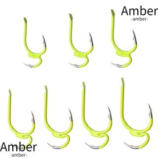 AMBER ตะขอเบ็ดตกปลา เหล็กคาร์บอนสูง 10 ชิ้น ต่อชุด