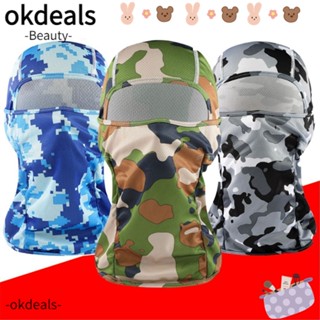 OKDEALS หมวกแก็ป แบบเต็มหน้า กันลม ระบายอากาศได้ดี ให้ความอบอุ่น สําหรับขี่รถจักรยานยนต์ จักรยาน