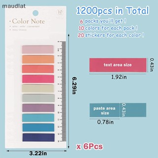 Maud ที่คั่นหนังสือ ลาย Morandi Index Tabs สีแคนดี้ สําหรับโรงเรียน สํานักงาน DIY 200 ชิ้น EN