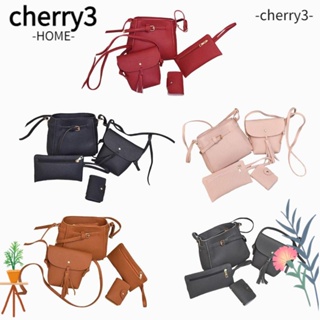 Cherry3 กระเป๋าถือ กระเป๋าสะพายไหล่ สะพายข้าง หนัง Pu ความจุสูง สีพื้น แฟชั่นสําหรับแม่ และเด็ก