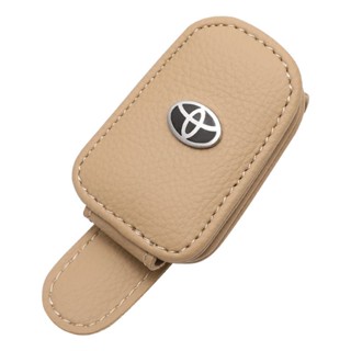 TOYOTA LOGO Glasses Clip Highlander CAMRY Yaris RAV4 Crown COROLLA LAND CRUISER PRADO SIENNA REIZ VIOS FJ CRUISER Venza Alphard FT-86 Avalon Interior Sun Visor Sunglasses Business Card Leather Storage Bracket