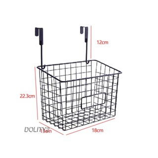 [Dolity2] ตะกร้าเก็บของ แบบโลหะ พร้อมตะขอ สําหรับแขวนประตู ห้องน้ํา ห้องนั่งเล่น