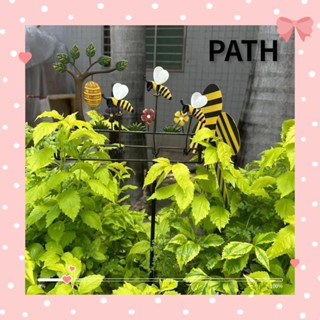 Path กังหันลมโลหะ รูปผึ้ง 360 ° กังหันลม รูปผึ้งน้อย สามตัว กันน้ํา หมุนได้ สําหรับตกแต่งสวน