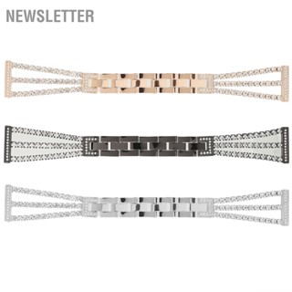 Newsletter สายนาฬิกา Rhinestone แบบ 3 สายสำหรับเปลี่ยนสายนาฬิกาสำหรับ Huawei Watch 22 มม