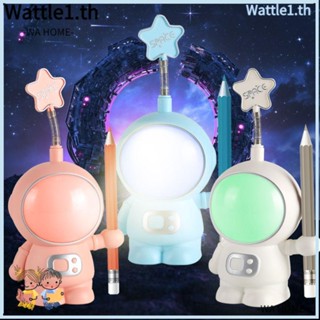 WTTLE โคมไฟตั้งโต๊ะ USB รูปนักบินอวกาศ ป้องกันสายตา คุณภาพสูง หรี่แสงได้ แบบสร้างสรรค์ สําหรับอ่านหนังสือ