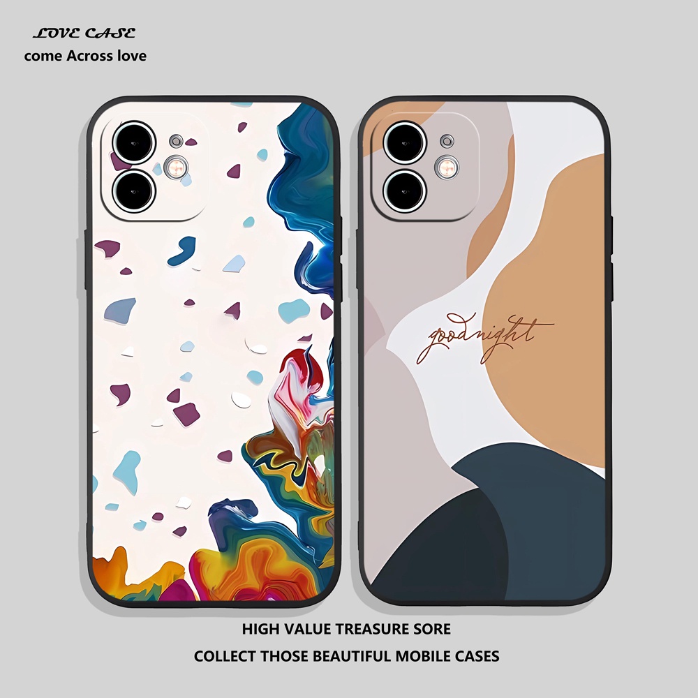 VIVO Y81 Y81I Y85 Y89 Y91 Y91I Y91C Y1S Y95 สีน้ําที่มีสีสัน Morandi คู่คนรักนุ่มกรณีซิลิโคนเคสโทรศั