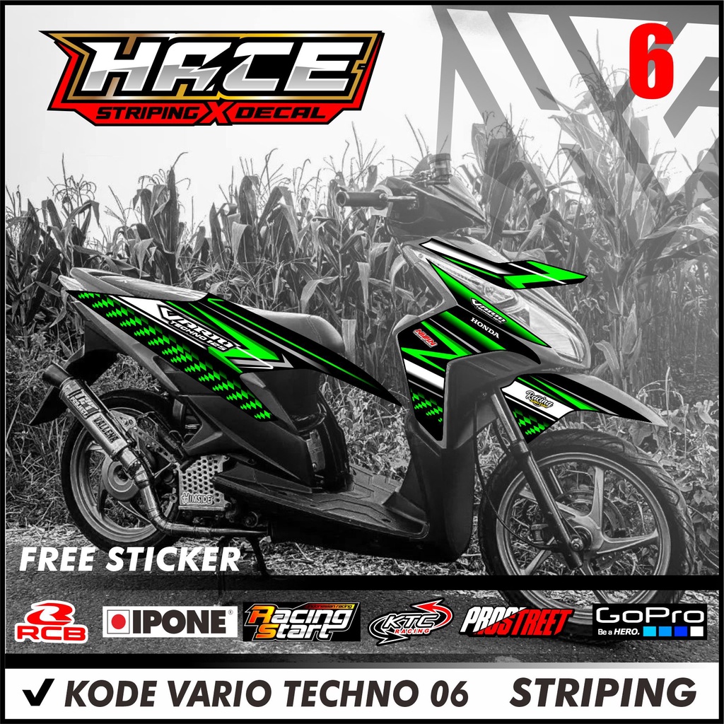 128 แถบ VARIO TECHNO - สติ๊กเกอร์ตัวแปร VARIO TECHNO RACING MOTIF