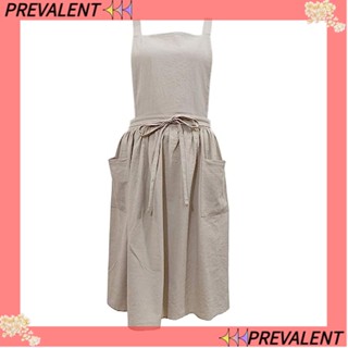 Preva ชุดเอี๊ยมเดรส ทรงสี่เหลี่ยม สีพื้น สไตล์นอร์ดิก สําหรับทําสวน|ชุดเสื้อผ้า ผ้าฝ้าย ลายดอกไม้ ขนาดใหญ่ เหมาะกับใส่ทํางาน สําหรับห้องครัว ร้านกาแฟ