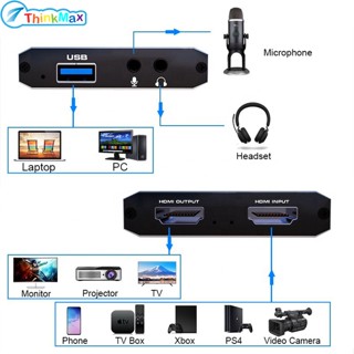 การ์ดจับภาพวิดีโอแบบเรียลไทม์ 1080p 4k Usb 3.0 Hdmi เข้ากันได้กับตัวเชื่อมต่อ