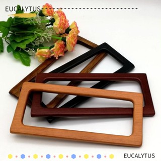 Eutus หูหิ้วกระเป๋า แบบไม้เนื้อแข็ง ทรงสี่เหลี่ยม น้ําหนักเบา สีพื้น สําหรับตกแต่งกระเป๋าสตางค์ 2 ชิ้น