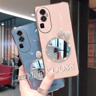 พร้อมส่ง เคสโทรศัพท์มือถือนิ่ม ลายโบว์น่ารัก 3D พร้อมกระจกด้านหลัง สําหรับ OPPO Reno10 Pro Plus Pro+ Reno8 T A78 4G 5G OPPOA78 Reno 10 10Pro Reno10Pro+