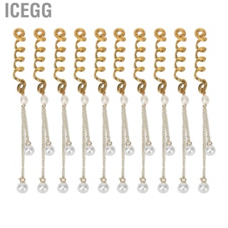 Icegg Hair Dreadlock Jewelry  10pcs Easily Adjust Artificial Pearl Pendant Delicate Hand Feel for Wedding