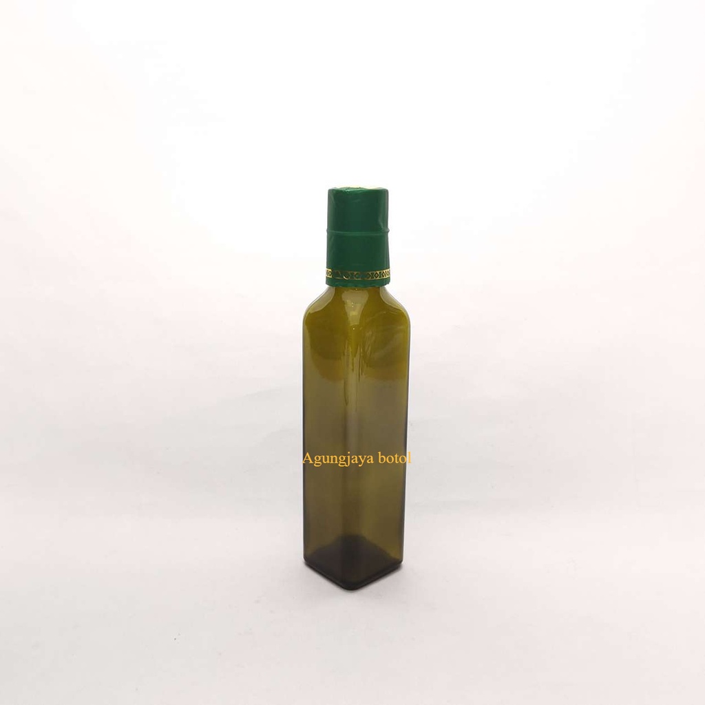 HIJAU 250 ml ขวดแก้ว Square Vco Green / ขวดแก้วเครื่องดื่ม / ขวดแก้ว 250 ml