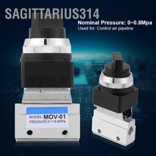 Sagittarius314 1 ชิ้น MOV-01 2 ตำแหน่ง ทาง G1/8 มือควบคุมอากาศวาล์วเครื่องกลนิวเมติก