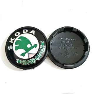 Carlon ฝาครอบดุมล้อรถยนต์ ลายตราสัญลักษณ์ Skoda ขนาด 56 มม. 60 มม. 65 มม. สําหรับ Skoda 4 ชิ้น