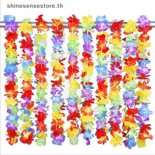 Shine พวงมาลัยดอกไม้ประดิษฐ์ สไตล์ฮาวาย สําหรับตกแต่งปาร์ตี้คริสต์มาส 10 ชิ้น