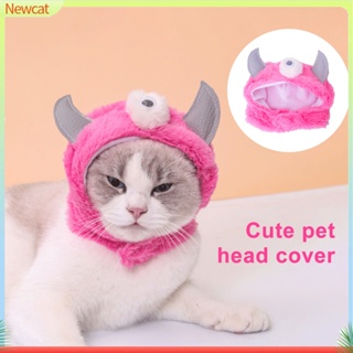 {Newcat} หมวกตุ๊กตา แบบนิ่ม รูปการ์ตูนปีศาจ สะดุดตา สวมใส่สบาย สําหรับสัตว์เลี้ยง สุนัข แมว