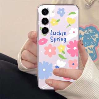 เคสโทรศัพท์มือถือแบบนิ่ม TPU ใส ลายดอกไม้ สําหรับ Samsung S9 S8 S10 S20 S21 S23 Plus S21 FE S22 Ultra Note 9 10 Plus 20 Ultra 5G