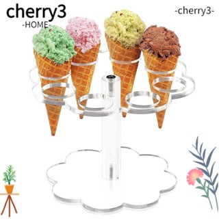 Cherry3 ที่วางกรวยไอศกรีม อะคริลิค รูปดอกไม้ 8 หลุม สําหรับครบรอบ