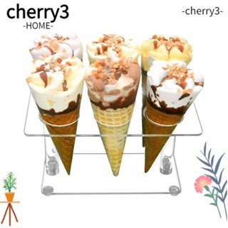 Cherry3 ที่วางกรวยไอศกรีม อะคริลิค ทรงสี่เหลี่ยมผืนผ้า 6 หลุม สําหรับตกแต่งโต๊ะซูชิ คริสต์มาส วันขอบคุณพระเจ้า ร้านอาหาร 2 แพ็ก