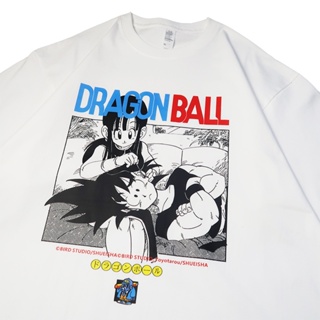 เสื้อยืดแขนสั้นลําลอง ผ้าฝ้าย ทรงหลวม พิมพ์ลายอนิเมะ Dragon Ball Goku Kiki