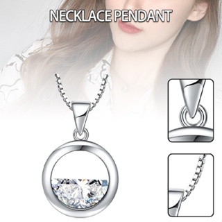 New 925 Sterling Silver Lake Water Pendant Chain Necklace Women Jewellery
