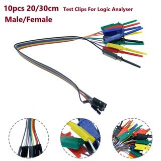 ⚡NEW 8⚡10PCS Hook Clamp Kit 5 Colors Male/Female Logic Analyzer Probe Test 20/30cm