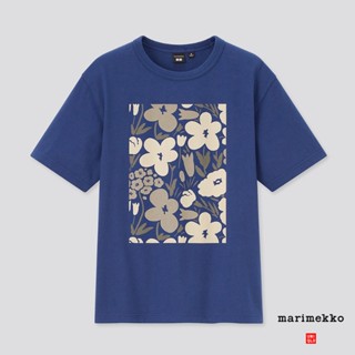 UNIQLO เสื้อยืดสตรีคอกลมแขนสั้นพิมพ์ลาย Marimekko รับลมร้อน