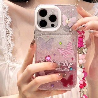 [พร้อมส่ง] เคสป้องกันโทรศัพท์มือถืออะคริลิค ลายกลิตเตอร์ มีสายคล้อง สําหรับ Apple iPhone 15 14 13 12 11 PROMAX XS XR XSMAX SE2020 6 7 8PLUS MINI