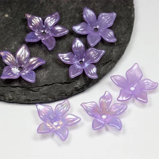 ลูกปัดไข่มุก อะคริลิค ลายดอกไม้ 22 มม. 50 ชิ้น สําหรับทําเครื่องประดับ ต่างหู DIY